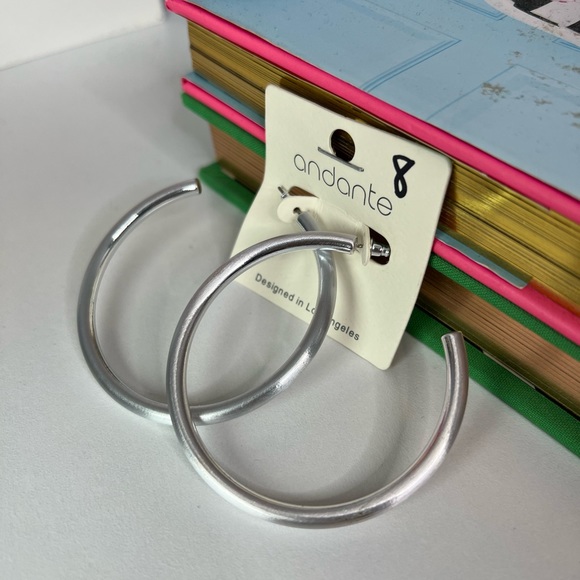 Silver Hoops - Picture 3 of 3